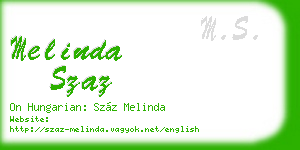 melinda szaz business card